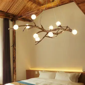 Скандинавский дизайнер, Люстра для гостиной ресторана с металлическим блеском в стиле арт-деко, креативное освещение для комнаты одежды, Дерево-люстра