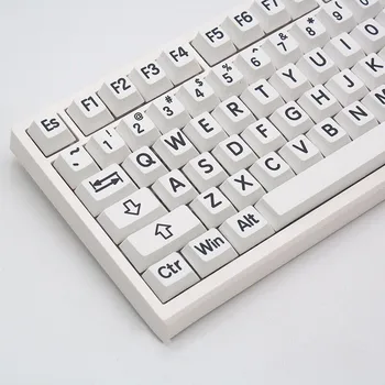 125 Крупных символов Набор белых колпачков для ключей из PBT с вишневым профилем, изготовленный на заказ колпачок для ключей сублимации краски для переключателей MX, механическая клавиатура