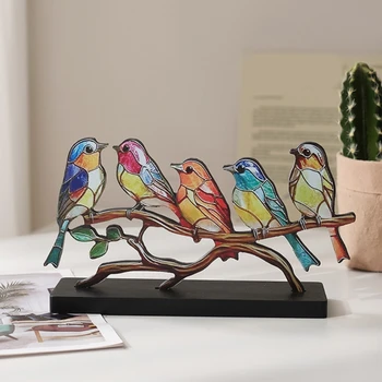 Фигурка птицы ручной работы, Красочная искусственная имитация птиц, декор, Птичий орнамент для домашнего офиса, дисплей