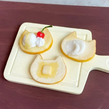 Новая модель миниатюрного кукольного домика, имитирующая Кошачий хлебный тост, для аксессуаров для кукол Blyth OB11