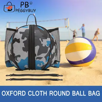 Сумки для футбольных мячей через плечо круглой формы, портативная Оксфордская баскетбольная сумка, эластичная на молнии, водонепроницаемая, стирающаяся для занятий спортом на открытом воздухе