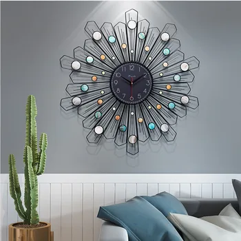 [HHT] Железные настенные часы в стиле нордической индивидуальности, Современные Аксессуары для украшения дома, Модные роскошные подвесные часы для гостиной