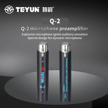 Новый динамический микрофонный усилитель Teyun Q-2 для усиления громкости без потерь в различных приложениях для записи динамических микрофонов