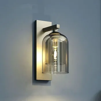 Простой промышленный ветряной настенный светильник, креативный стеклянный настенный светильник для чердака, гостиной, спальни, прохода, украшения лестницы, настенный светильник