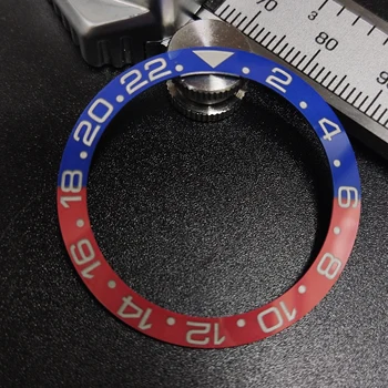38* 30,8 мм Наклонный Керамический безель Вставка GMT синий красный круг белый высококачественные Роскошные мужские часы аксессуары Популярный товар