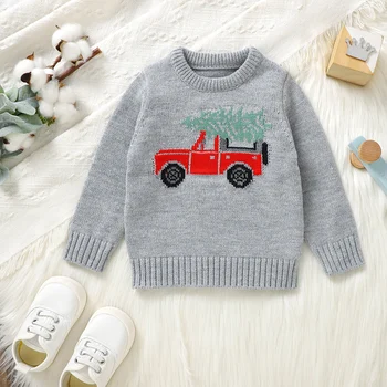 2023, Вязаный свитер, Рождественский Свитер для мальчиков и девочек, Зимняя Осенняя Детская одежда, Детский праздничный свитер, Трикотажный пуловер для маленьких девочек