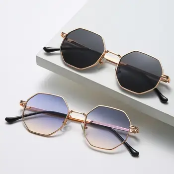 Солнцезащитные очки 2023 года, мужские винтажные восьмиугольные металлические солнцезащитные очки для женщин, роскошные брендовые солнцезащитные очки, женские Gafas De Sol Uv400
