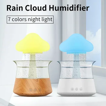 НОВЫЙ СВЕТОДИОДНЫЙ Увлажнитель Воздуха Rain Cloud USB Night Light Лампа для Домашнего Офиса Ароматический Диффузор Raindrop Mist Maker Настольная Декоративная Лампа