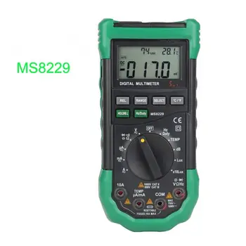 MS8229 Цифровой мультиметр 5 в 1 Шум, освещенность, Температура, влажность, Тестер, Диагностический инструмент, Автоматический диапазон подсветки ЖК-дисплея