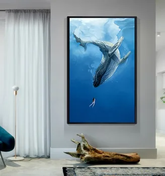 100% ручная роспись маслом прекрасный подводный мир дельфинов украшает крыльцо коридора отеля