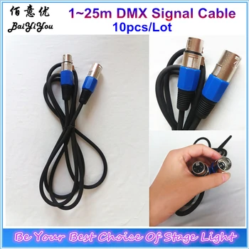 1 ~ 25 м 3-контактный DMX Сигнальный кабель Сценический светильник DMX512 Кабель с эффектом Движущейся головки для подключения светового сигнала DMX Кабель