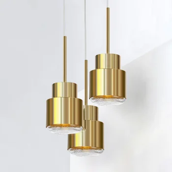 Nordic Gold подвеска luminaria из кованого железа, стекло E14, прикроватные подвесные светильники для спальни, ресторан, бар, кофе, промышленное освещение