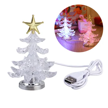 Светящаяся Рождественская елка Светодиодный светильник USB ночник Мигающий светильник Настольная лампа Декоративная прикроватная лампа для дома Рождественские подарки