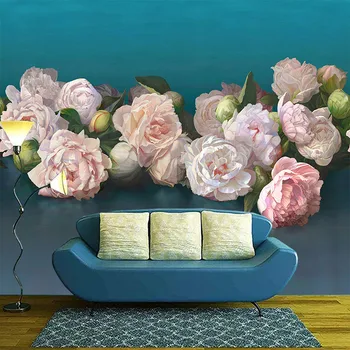 Ручная роспись садовых роз, 3D обои на заказ, наклейка на стену в гостиной, спальне, мебель для дома