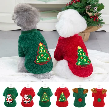 Теплая рождественская одежда для собак, мягкий костюм для щенка и кошки на Хэллоуин, новогоднее зимнее пальто для домашних животных, костюмы для маленьких собак Чихухуа