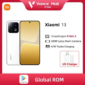 Global Rom Xiaomi 13 5G Smartphone MIUI 14 Snapdragon 8 Gen 2 54MP Triple Caméra Le nouveau capteur de IMX8 67W Chargeur Rapide