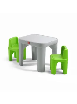 Шаг 2 Набор пластиковых столов и стульев Mighty My Size для детей, серый
