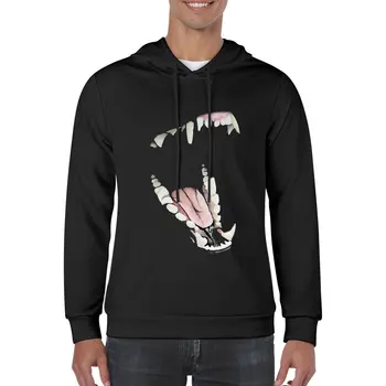 Новый пуловер с капюшоном Wolf Teeth корейская одежда футболки с графическим рисунком мужская толстовка уличная одежда