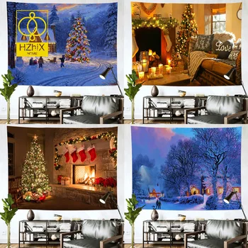 Рождественский гобелен, праздничный декор, домашняя комната, фон для спальни, Садовые плакаты для наружной стены, Пляжное полотенце, Тапиз по Сравнению