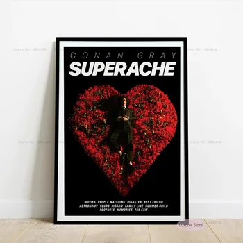 Новая обложка альбома Conan Gray Superache в стиле поп-музыки, Минималистичный плакат, печать на холсте, Художественная настенная картина, Домашний декор для гостиной