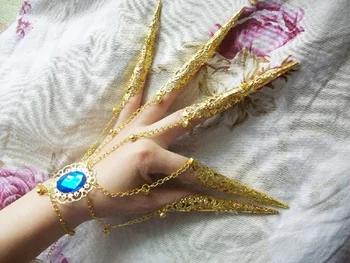 1 ШТ Китайские Золотые Длинные ногти 10 см Декор, ювелирный браслет, Древнеиндийский танец