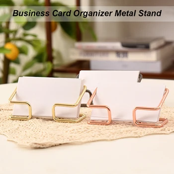 Держатель для визитных карточек Металлический настольный держатель для визитных карточек Минималистичная подставка для именных карточек для офисной столешницы