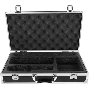 1шт Коробка для хранения микрофона Сумка для микрофонной коробки Чемодан из губчатого металла Защитный чехол для микрофона Коробка для переноски микрофона в прямом эфире