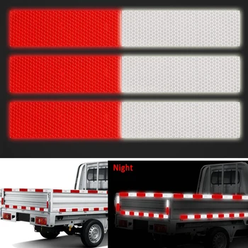 10 шт. красных/белых светоотражающих наклеек на кузов грузовика для автомобиля