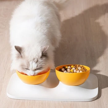Наклонные миски для домашних животных, наклонное блюдо для кормления с нескользящей подставкой для кошек и маленьких собак