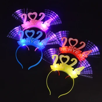 Светодиодная повязка на голову на Новый год 2024, светящаяся повязка на голову, светящаяся повязка на голову, светящаяся лента для волос для мальчиков и девочек, украшения для детских вечеринок, подарок на день рождения