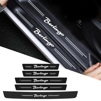 Наклейки на порог автомобиля Накладки на бампер багажника Наклейки с логотипом Citroen Berlingo 2021 2020 2019 2018 2017 2016 2015 2014