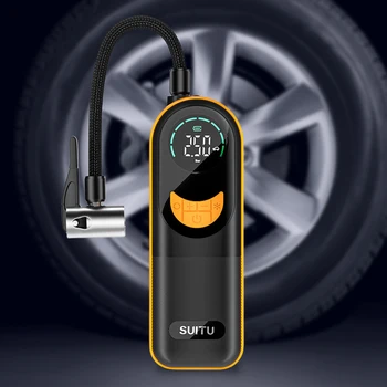 Автомобильный Насос Для Шин ЖК-Дисплей Цифровой Манометр 3-150PSI Ручной Надувной Насос 2x2000mAh USB Перезаряжаемый для Автомобиля Мотоцикла
