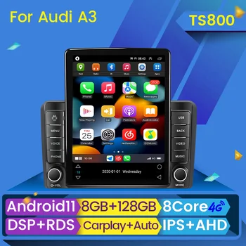 Android 11 8 + 128 Г Без 2 Din DVD для Audi A3 II 2 8 P 2003-2013 S3 2 2006-2012 RS3 1 2011 - 2012 Автомобильный Мультимедийный радиоплеер BT