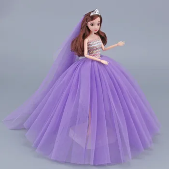 чехол для 30 см кукольной одежды Платье принцессы с шлейфом свадебное платье невесты для барби аксессуары игрушки украшения дома