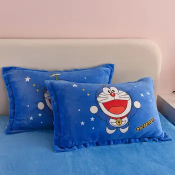 48x74 см, Фланелевая мультяшная наволочка Doraemon, модная наволочка для девочек и мальчиков, мультяшная милая наволочка для спальни