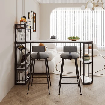 Скандинавский барный стол для гостиной, небольшой барный столик с перегородкой на балконе, встроенная комбинация стола и стула rockboard