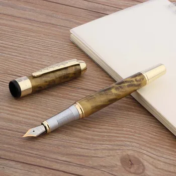 подарочная ручка jinhao 250 black line металлическая Авторучка с золотой отделкой M-образный наконечник