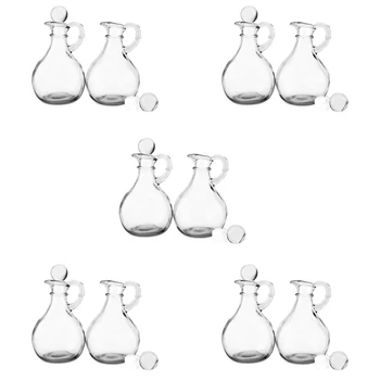 Стеклянные бутылки для масла и уксуса (набор из 10 предметов), Круглая стеклянная бутылка для масла с пробкой