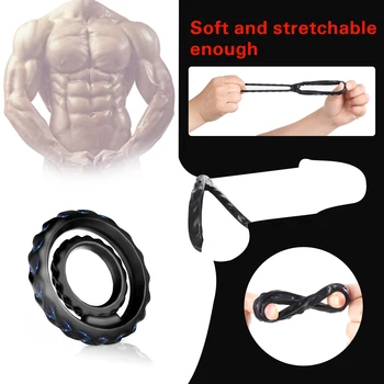 Кольцо для пениса для мужчин и мастурбаторов для пар, высококачественная прочная силиконовая секс-игрушка для задержки эякуляции