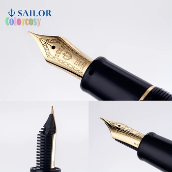 Перьевая ручка Sailor 1911 Gold Profit Large 21K Черная 11-2021, 11-2024 Перьевая ручка Silver PROFIT. 21 Золотое, родиевое накладное ПЕРО