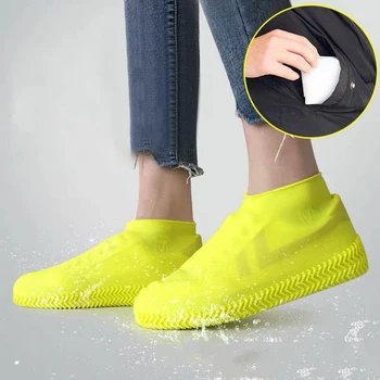 Многоразовые бахилы сапоги непромокаемые бахилы силиконовый материал Мужская обувь протекторы резиновые сапоги для крытый открытый дождей