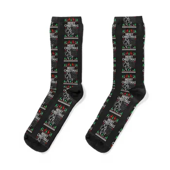 Счастливого Рождества - носки с оленями Санта-Клауса, носки для бега, носки для гольфа, носки мужские женские