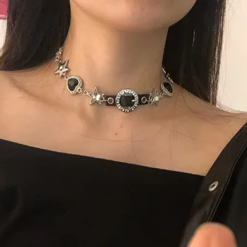 Новые ожерелья Y2K с черным цирконом в стиле панк 
