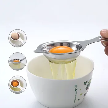10 шт. нержавеющая сталь яйца сепаратор кухня выпечки инструменты для яиц кухонные принадлежности жидкости фильтр с висячими отверстие зеркала полировать