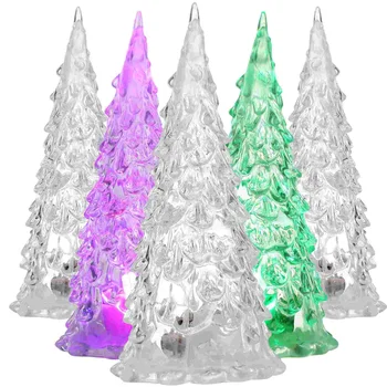 Акриловая Рождественская елка, красочный светодиодный ночник, Светящийся фестиваль, Рождественская новогодняя вечеринка, Украшение рабочего стола