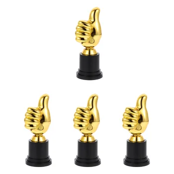 4шт креативных трофеев с рисунком большого пальца, детские награды, трофеи (золотые)