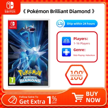 Физическая игровая карта Pokemon Brilliant Diamond для Nintendo Switch предлагает 100% официальный оригинальный жанр RPG для Switch OLED Lite