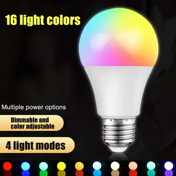 16 Цветов RGB Светодиодная Лампа Регулируемая E27 5 Вт 7 Вт 10 Вт 5 Вт Винт Дистанционного Управления Сменой с Памятью Окружающей среды для Диско-Бара