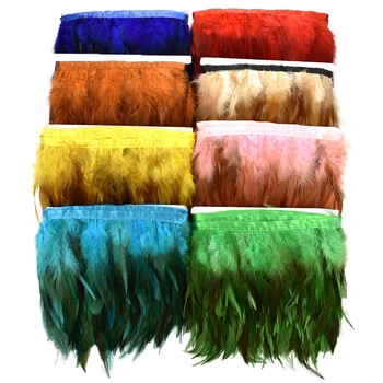 1Meters седло фазан перья бахрома для одежды ленты 12-15см Лента петух перо отделка кисточкой украшения швейные отделка