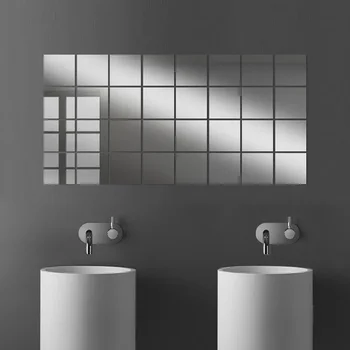 3D акриловые зеркальные наклейки, гибкие, толщиной 2 мм, самоклеящиеся, сделанные своими руками, зеркальные наклейки на стену, украшение для гардероба, ванной комнаты, дома